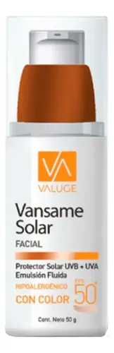 Vansame Emulsion Solar Facial Con Color Fps 50+ 50gr