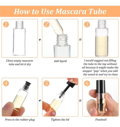 20 Tubos De Rímel Vacíos Con Varita, Mini 3 Ml Vacíos
