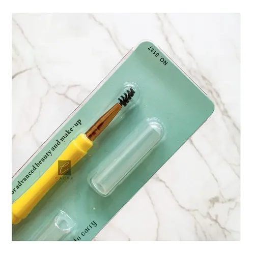 Brocha Para Cejas Pestañas Pincel + Cepillo 2 En 1