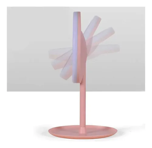 Espejo Redondo Maquillaje Con Luz LED JTA 17.5cm Blanco Moderno