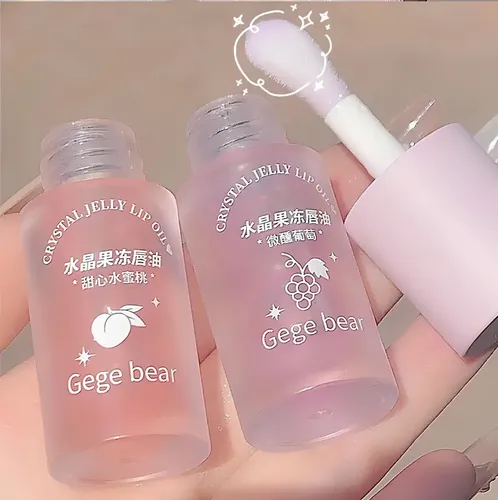 Gege Bear Crystal Jelly Lip Oil Aceite Labial Hidratante Peaches