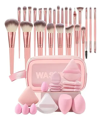 Set De 44 Brochas De Maquillaje Profesional Con Funda, Cara
