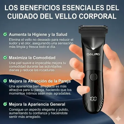 Corta Pelo 2 En 1 Corporal Barba Cabello Recargable Display