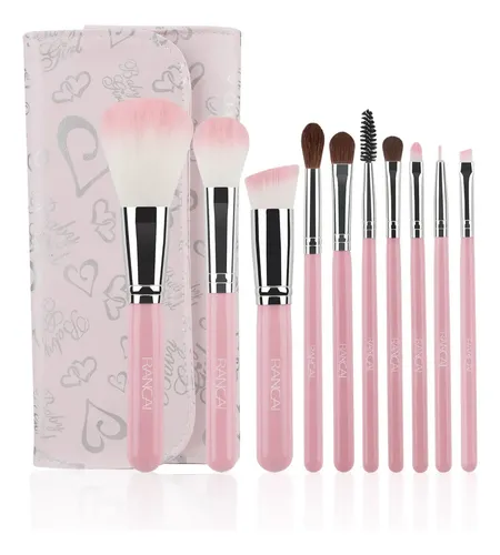 Set De 10 Brochas De Maquillaje Rancai Con Estuche