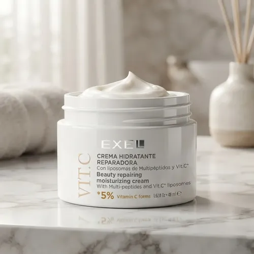 Crema Hidratante Con Liposomas De Vit C Y Multipéptidos Exel