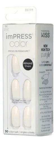 Uñas Kiss Impress Original Instantáneas Color Medium Coffin