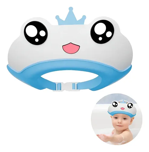 Gorro Vicera De Baño Ducha Bebés Niños Ranita Corona