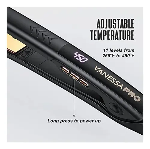 Plancha Para El Cabello De 100% Titanio-negro/ 1