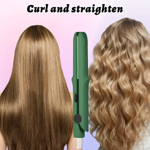 Minirizador De Pelo 2 En 1 Con Varilla Rizadora, Plancha Pla