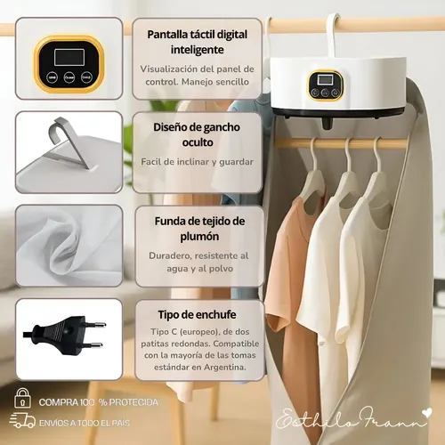 Secador De Ropa Portátil Eléctrico Plegable Secado Rápido Blanco