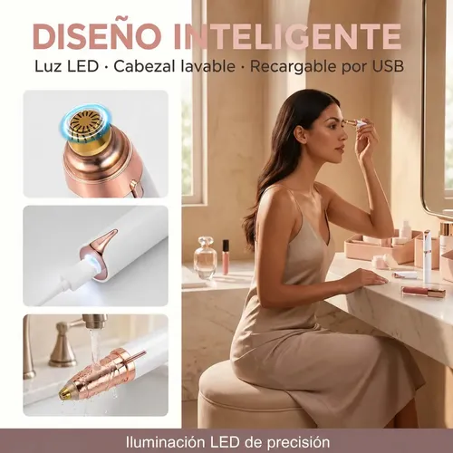 Depiladora Eléctrica Mujer Cuerpo Completo Luz Led Segura