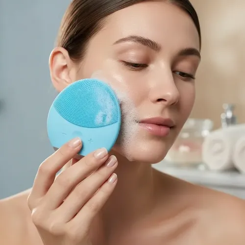 Cepillo Facial Limpiador Eléctrico Silicona Recargable Usb