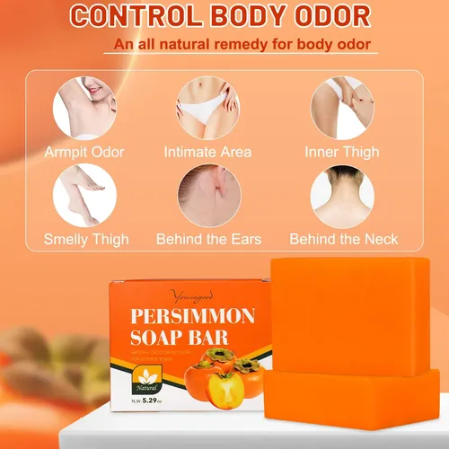 2 Pcs Persimmon Soap Bar For Old People Smell, Deodorizing