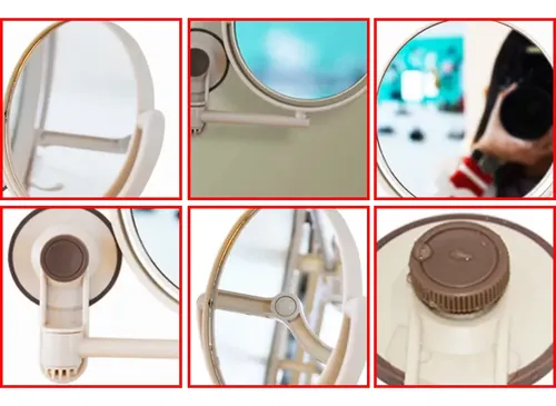 Espejo De Baño Cosmético Con Ventosa Con Aumento 1x/3x Adjus