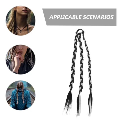 Extensión De Coleta Larga Con Liga De Cabello, Liso
