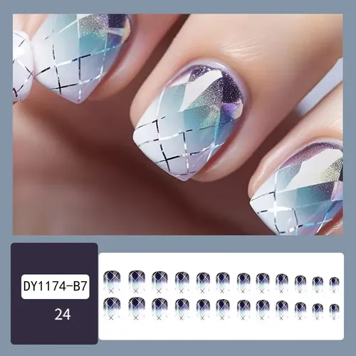 Arte De Uñas Con Patrón De Diamante Degradado Con