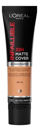 Base de maquillaje líquida L’Oréal Paris Infallible Infaillible Matte Cover Base De Maquillaje L’oréal Paris Infaillible Matte Cover tono 290 – golden amber – 30mL