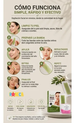 Bandas Depilatorias Rostro X30 Y Mascarilla Puntos Negros X3