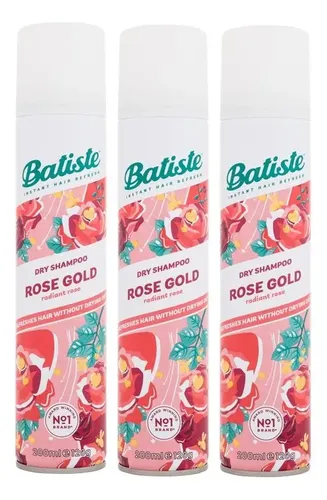 3 Shampoo En Seco Batiste Rose Gold Lavado Sin Agua