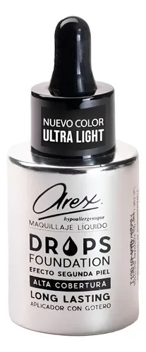 Arex Maquillaje Liquido Drops Foundation Alta Cobertura X30g
