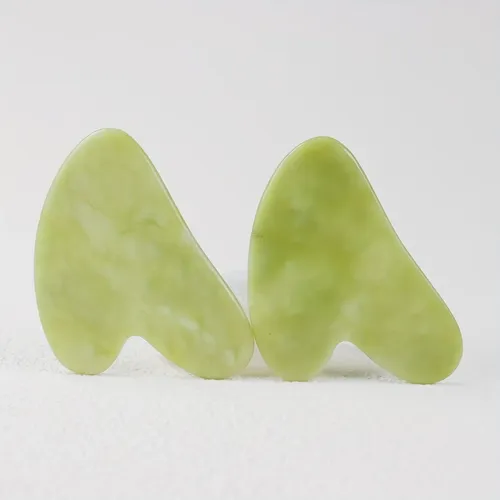 Tabla De Gua Sha Verde De Roca Natural Tallada A Mano Para M