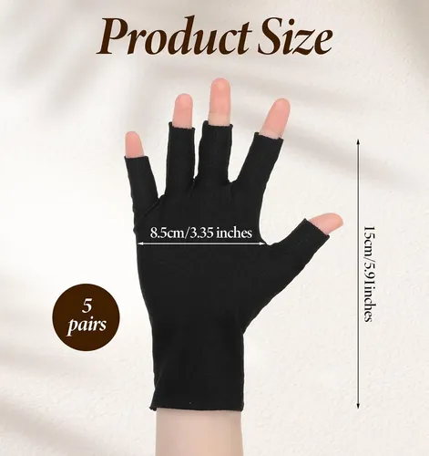 Guantes Sin Dedos Algodón Hidratantes Tactiles X5 Pares