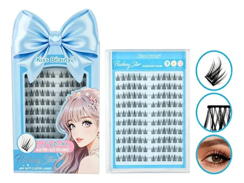Pestañas Postizas Impermeables Fáciles Aplicar Sin Pegamento Celeste-blue C 1.6 Cm 0.7 Mm
