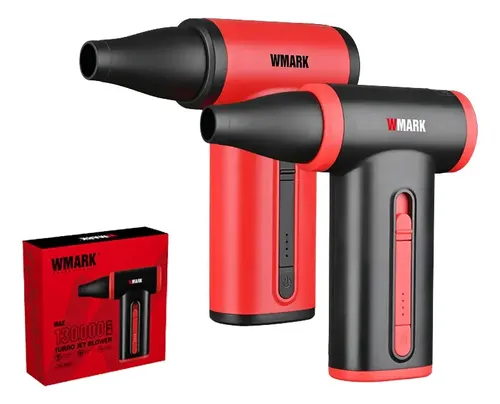 Mini Soplador Portatil Wmark Barberia Turbo Jet Profesional Negro