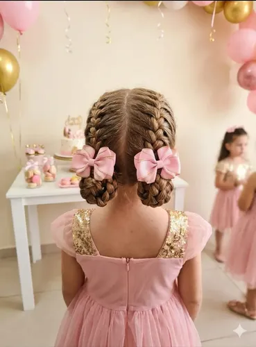 Moño Colita Niña Lazo Set X6 Cinta Gros Importada