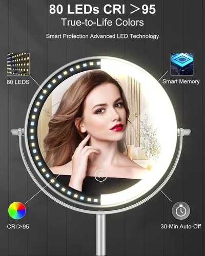Espejo De Maquillaje Con Luz Led 30x Aumentos Recargable