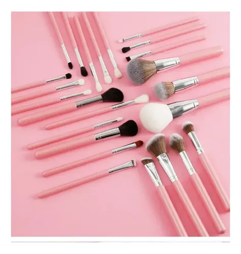 1 Para Sjx Juego De Brochas De Maquillaje White Silver 24