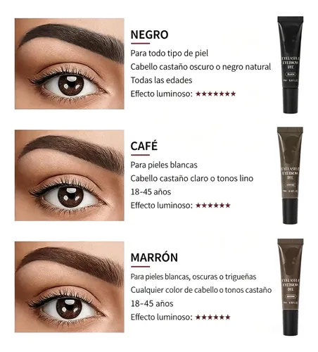 Kit Tinte Negro Cejas Pestañas Uso Directo Sin Revelador