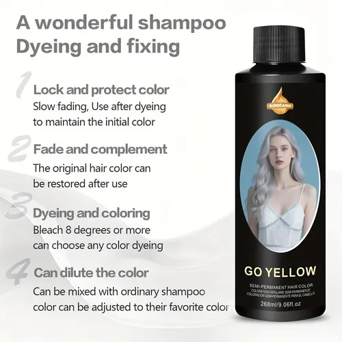 W 2pcschampú Para Teñir El Cabello Platead Semipermanente R