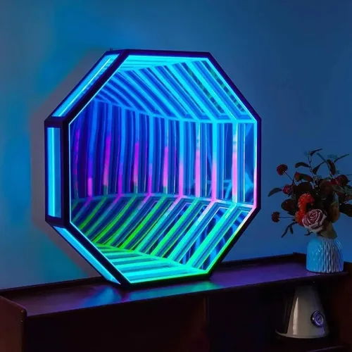 Luz Led Espejo Infinito 30cm Multicolor Para Ambiente