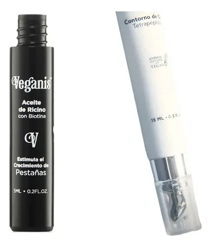 Kit Veganis Mirada Natural Serum Pestañas Y Contorno Ojos