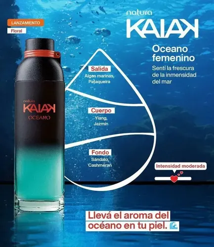 Colonia para mujer Kaiak Oceano Natura Deo, 100 ml, volumen por unidad de 100 ml