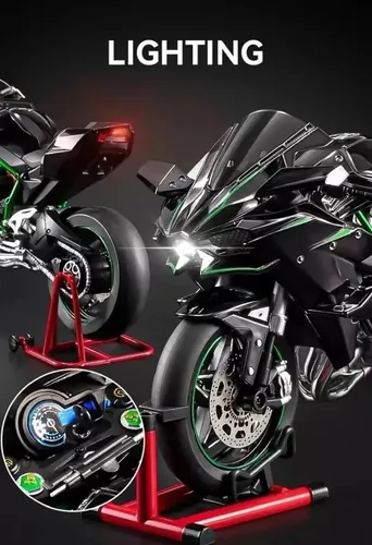 Wq Kawasakininja H2r 32cm Con Luz Sonido Y Movimiento .new