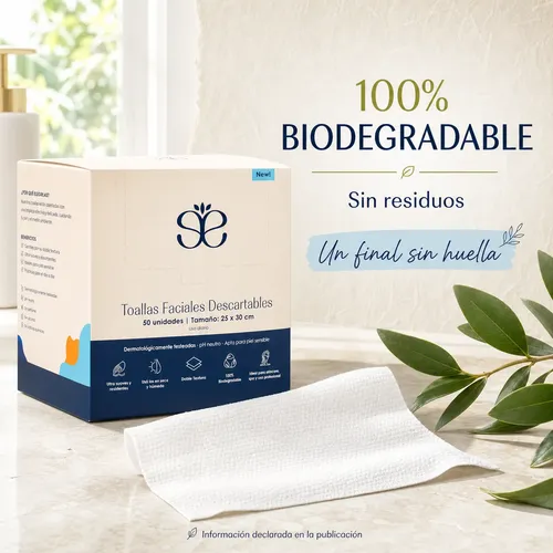 50 Toallitas Desmaquillantes Xl See Good 100% Biodegradables
