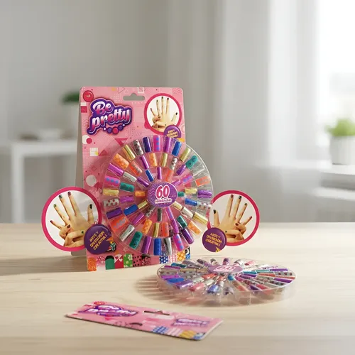 Set De Uñas Postiza X60 Para Niñas Infantil Press On