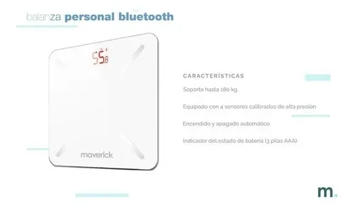 Balanza Personal Digital Con Bluetooth Smart Capacidad 180ki