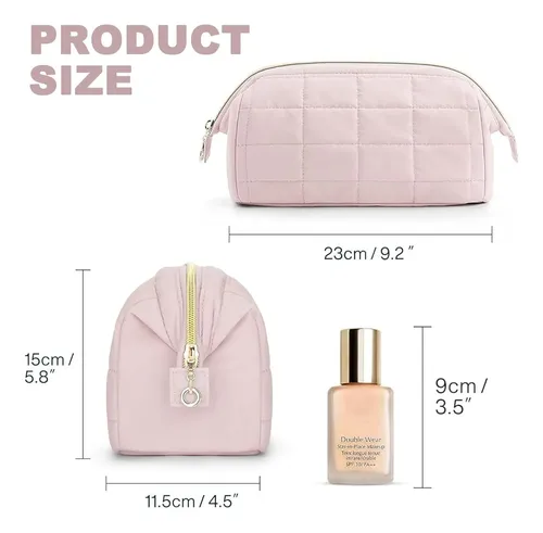 Bolsa De Maquillaje De Viaje, Algodón Acolchado, Neceser