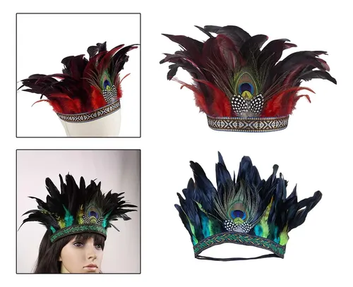 2x Accesorios De Plumas Tocado De Estilo Nacional Para
