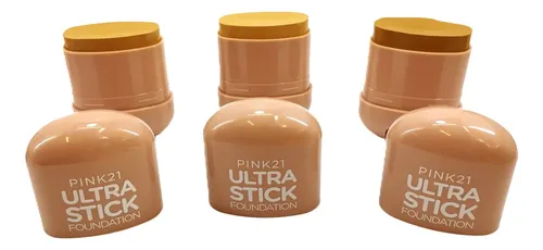 Set X 3 Base Maquillaje Foundation Barra Ultra Stick Pink 21