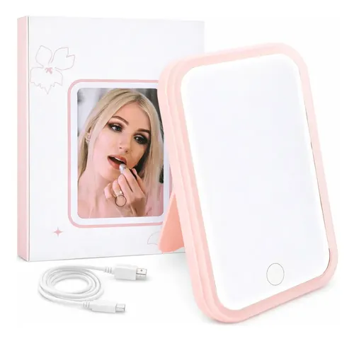 Espejo Con Luz Led Ajustable Para Maquillaje Portatil Usb N2