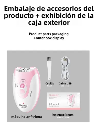 Depiladora Led Acero 4 En 1, Carga Usb, Portátil