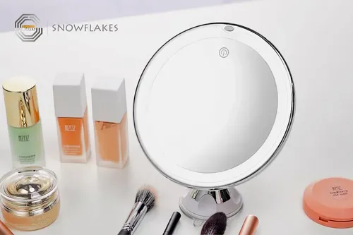 Espejo De Maquillaje Snowflakes Snowflakes Con Aumento 10x Y