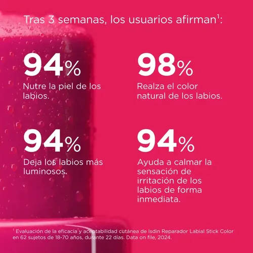 Balsamo Reparador Labial Stick Rosa Con Ácido Hialurónico 4g Isdin