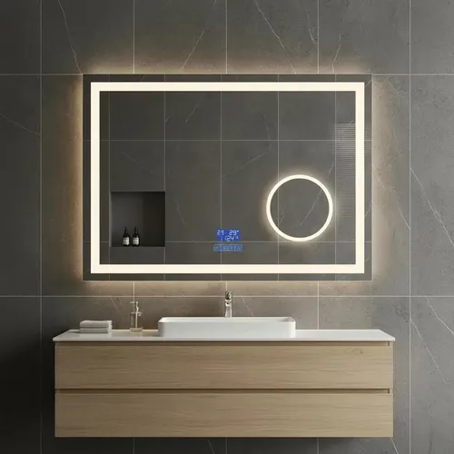 Espejo Moderno Bluetooth Luz Led Desempañador Baño 50×70 Espejo