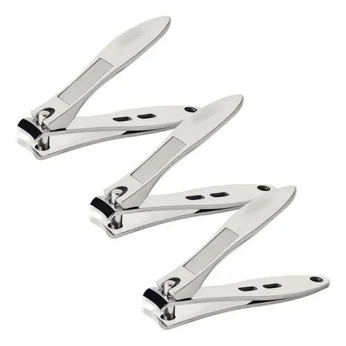3× Cortaúñas Acero Inoxidable Zamak Lija 6,5 Cm Honyin