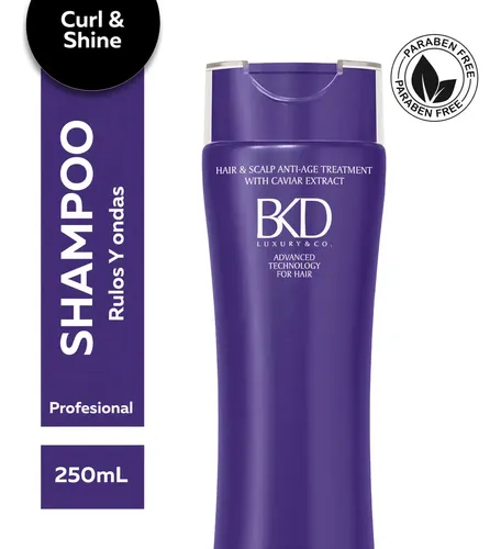 Bkd Shampoo Curl & Shine X 250ml Fidelite Cabellos Rizados Anti Frizz Defnicion Brillo Supremo Cabello Seco